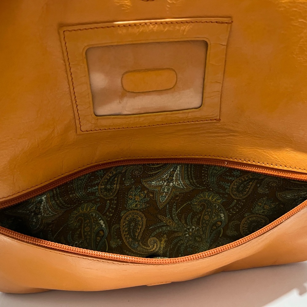 🧡 Hobo International Orange Leather Clutch Bag - Picture 5 of 6